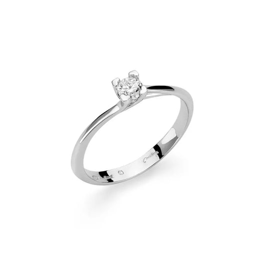 Anello in Oro Bianco 18kt con diamante Miluna