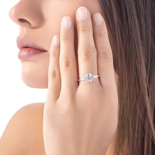 Anello con Angeli in Oro Diamanti e Acquamarina Roberto Giannotti