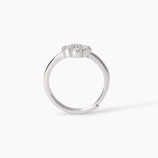 Anello Fiore in Argento con Zirconi Mabina