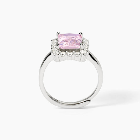 Desiderio Infinito, Anello in Argento con Zircone Rosa Mabina