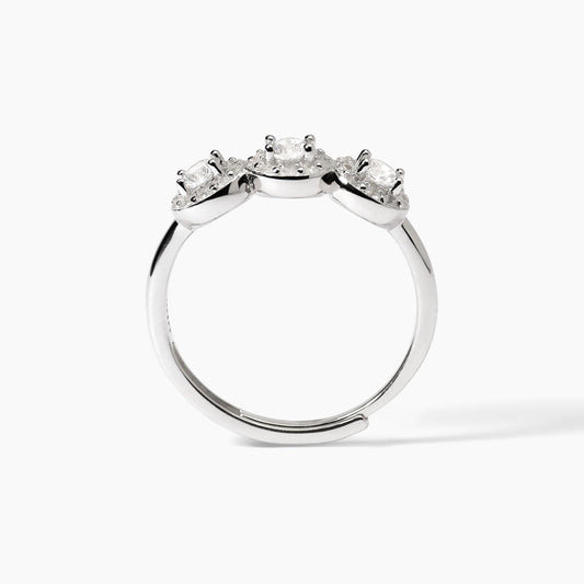 Milanesienne, Anello in Argento con Zirconi Bianchi Mabina