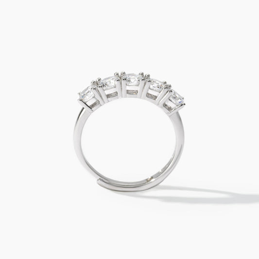 Seventies, Anello Veretta in Argento con Zirconi Mabina