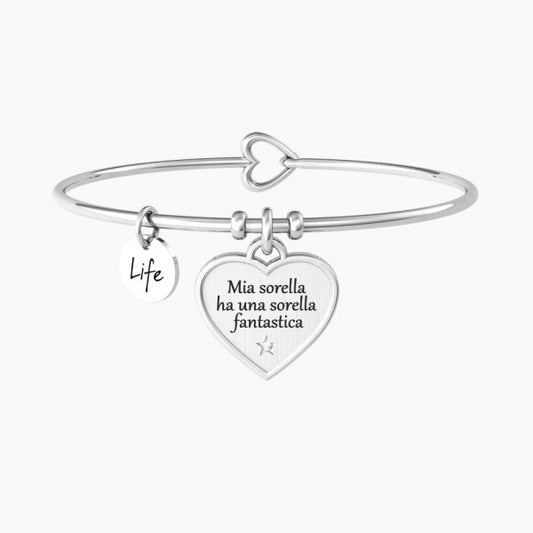 Bangle con Ciondolo Cuore per Sorella Kidult