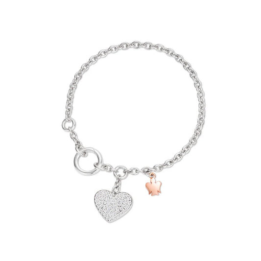 Bracciale con Chiusura ad Anello Cuore Charm e Angelo Roberto Giannotti