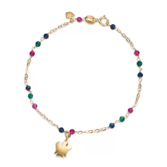 Bracciale con Pendente Angelo in Oro e Pietre Colorate Roberto Giannotti