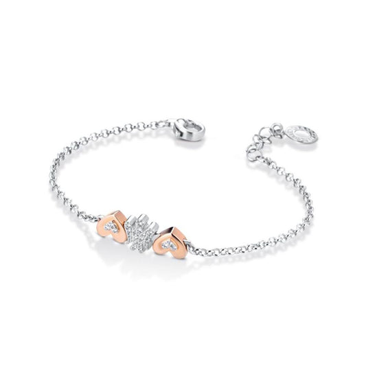 Bracciale Con Angelo E Cuori In Argento Roberto Giannotti