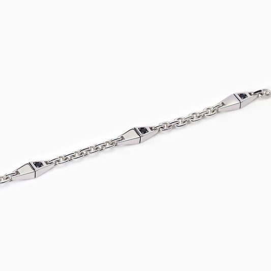 Modernista, Bracciale con Catena Rolò e Inserti Neri Mabina