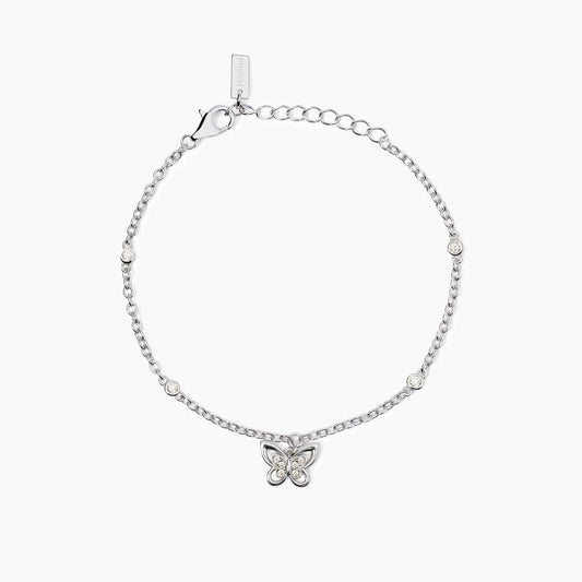 Spring Life, Bracciale in Argento con Catena e Farfalla Mabina
