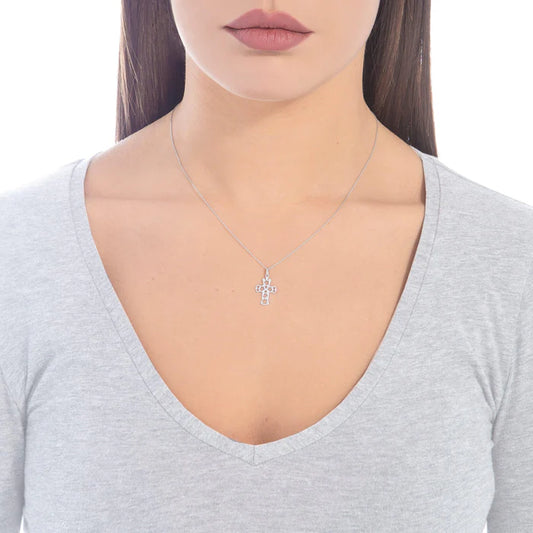 Collana In Oro Bianco con Croce Roberto Giannotti