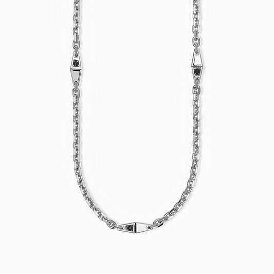 Modernista, Collana in Argento con Catena Rolò e Inserti Mabina