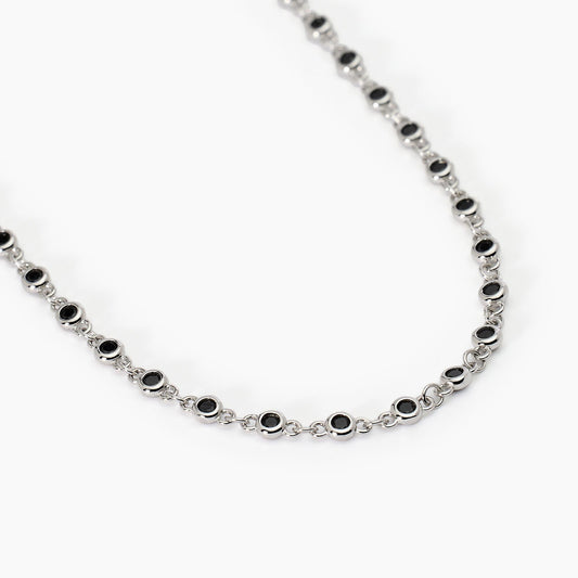 Skyline, Collana in Argento con Zirconi Neri Mabina