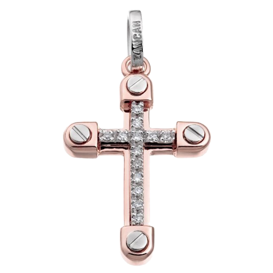 Ciondolo a Croce in Oro e Diamanti Zancan