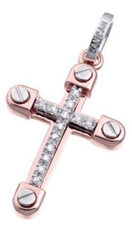 Ciondolo a Croce in Oro e Diamanti Zancan