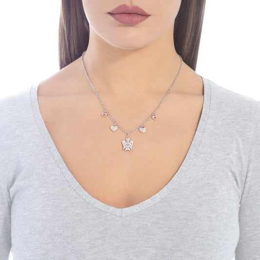 Collana con Angelo E Cuori in Argento Roberto Giannotti