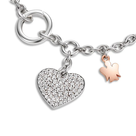 Bracciale con Chiusura ad Anello Cuore Charm e Angelo Roberto Giannotti