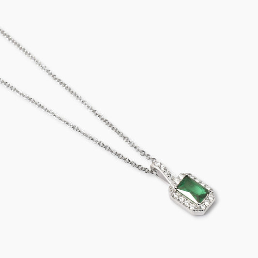 Cool or Retro, Collana con Smeraldo Sintetico Taglio Baguette Mabina