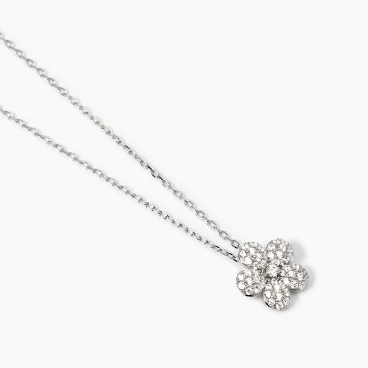 Maledetta Primavera, Collana in Argento con Fiore in Zirconi Mabina