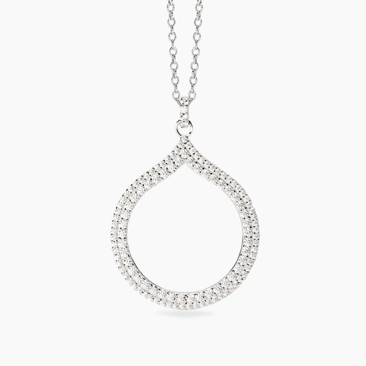 Penelope, Collana in Argento con Pendente Goccia in Zirconi Mabina