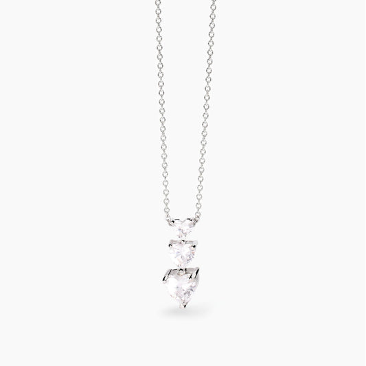 Lovely, Collana in Argento con Zirconi Cuore Mabina