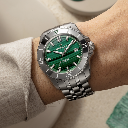 Orologio Nereide Malachite Venezianico