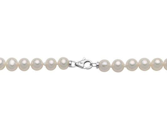 Collana di Perle Oriente con Sfere in Oro Bianco Diamantate Miluna