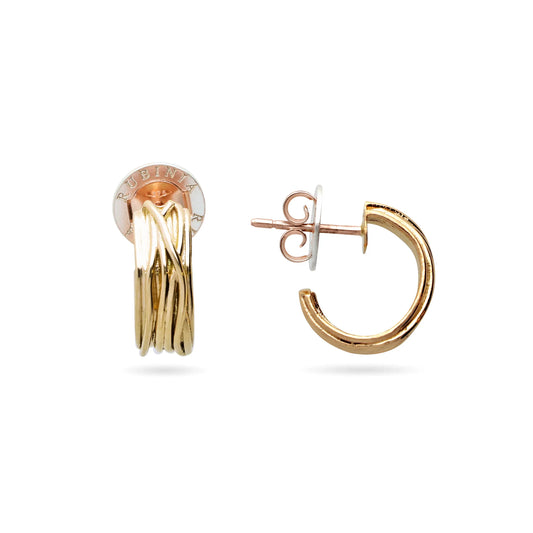 Orecchini Mini Grandi da 1cm 13 Fili in Oro 9kt Rubinia