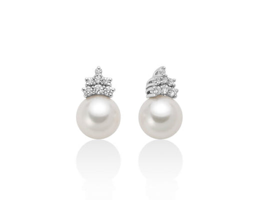 Orecchini di Perle in Oro Bianco 750 Miluna