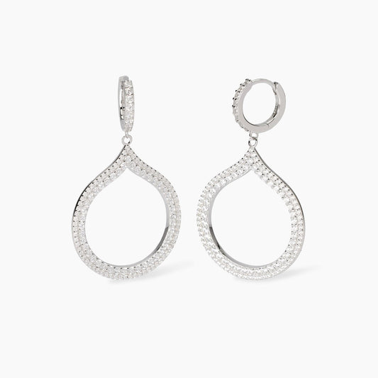 Penelope, Orecchini a Cerchio con Pendente Goccia Mabina