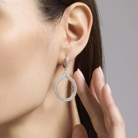 Penelope, Orecchini a Cerchio con Pendente Goccia Mabina