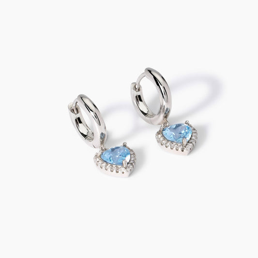 Love Affair, Orecchini in Argento con Acquamarina Sintetica Mabina