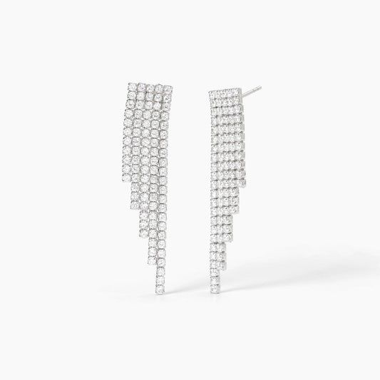 San Lorenzo, Orecchini in Argento con Cascata di Zirconi Mabina