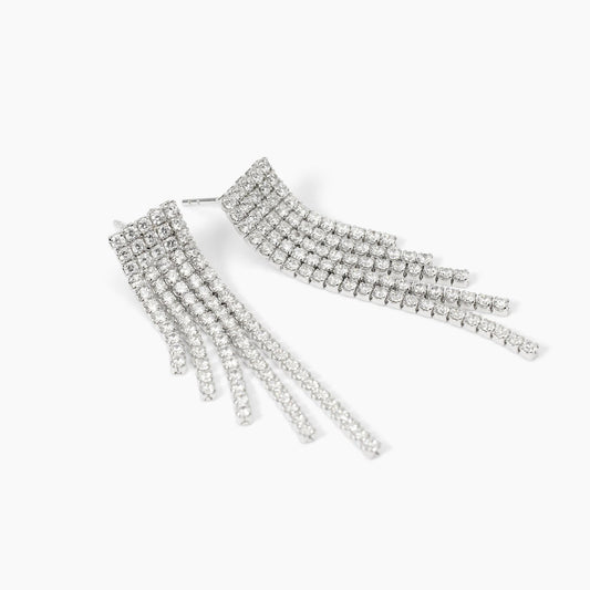 San Lorenzo, Orecchini in Argento con Cascata di Zirconi Mabina