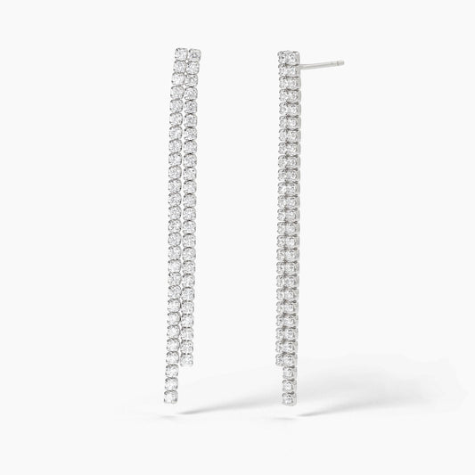 San Lorenzo, Orecchini in Argento con Cascata di Zirconi Mabina