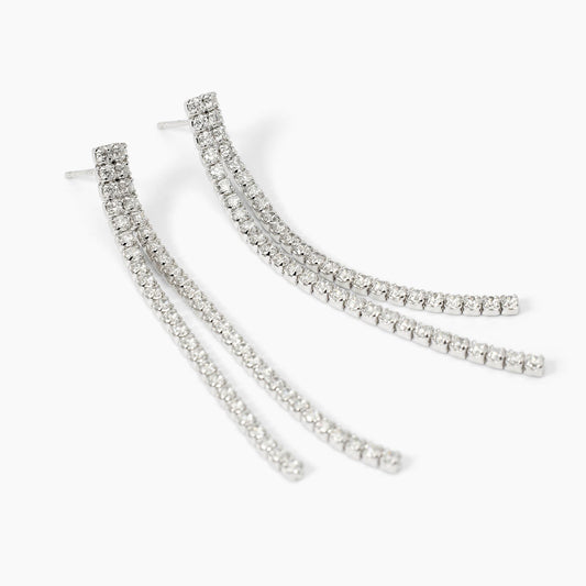 San Lorenzo, Orecchini in Argento con Cascata di Zirconi Mabina