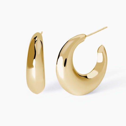 Luce, Orecchini Placcati Oro a Forma di Luna Crescente Mabina