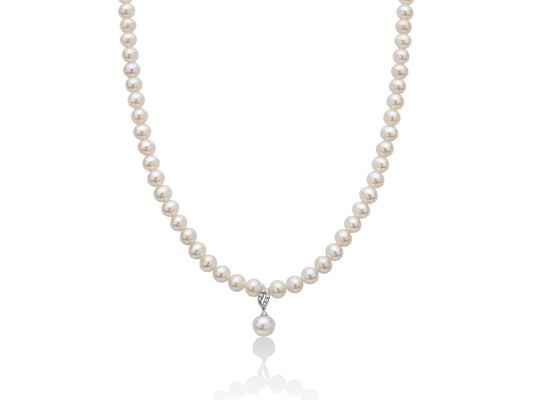 Collana di Perle con Diamanti Miluna