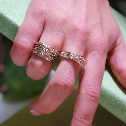 Filodellavita Classic 7 fili in Argento e Nodino Filodamore in Oro Rosa 9kt Rubinia