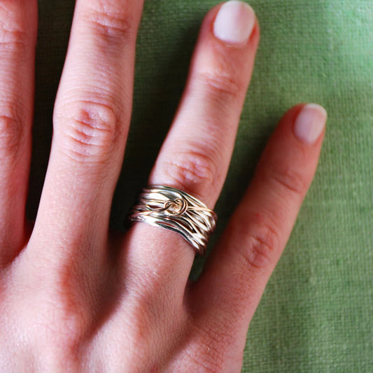 Filodellavita Classic 13 fili in Argento e Nodino Filodamore in Oro Rosa 9kt Rubinia