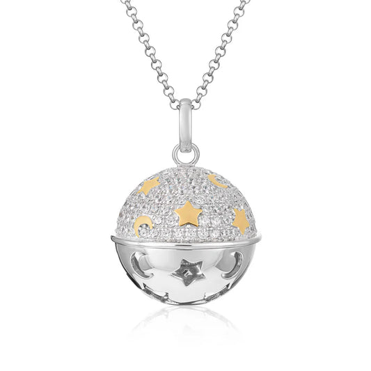 Collana Chiama Angeli In Argento Bianco E Giallo E Zirconi Roberto Giannotti