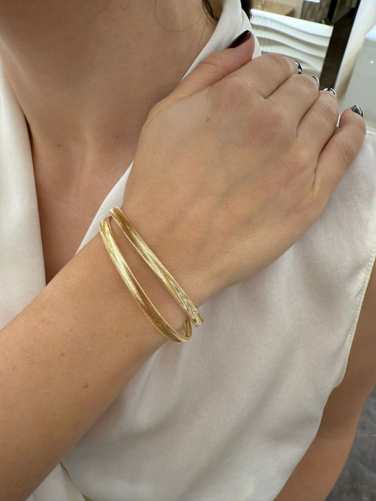 Bracciale in Oro Elastique, Modello Piatto Double Giordini