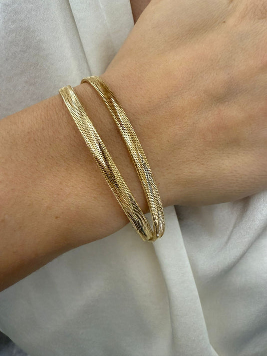 Bracciale in Oro Elastique, Modello Piatto Double Giordini
