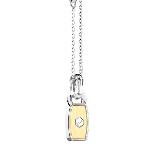 Collana con Ciondolo a Piastrina in Argento e Oro Zancan