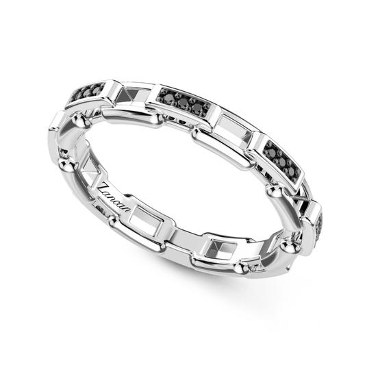 Anello a Fascia in Argento e Pietre Naturali Zancan