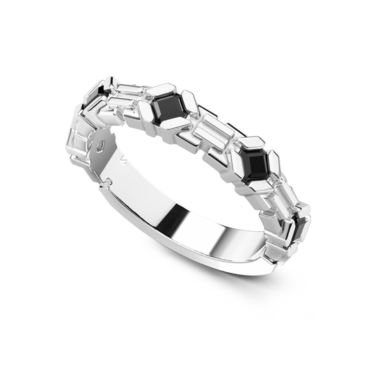 Anello a Fascia in Argento e Pietre Naturali Zancan