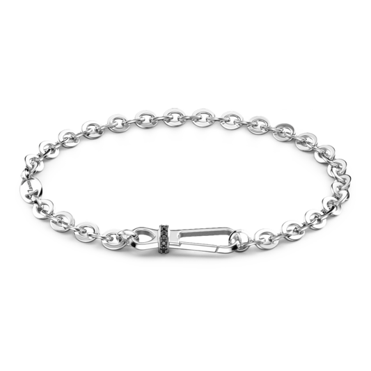 Bracciale Rolò in Argento e Pietre Nere Zancan