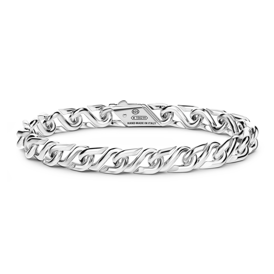 Bracciale a Catena in Argento e Pietre Nere Zancan