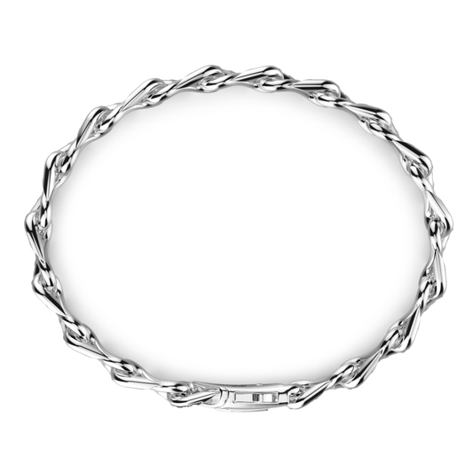 Bracciale a Catena in Argento e Pietre Nere Zancan