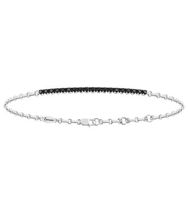 Bracciale Mezzo Tennis in Oro Bianco e Diamanti Neri Zancan