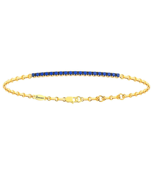 Bracciale Mezzo Tennis in Oro Giallo e Zaffiri/Rubini Zancan