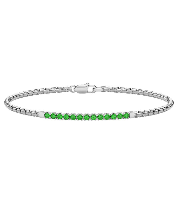 Bracciale Mezzo Tennis in Argento e Spinelli Verdi Zancan